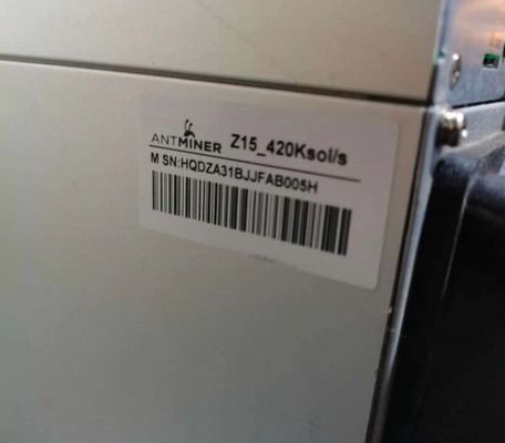 Bitmain Antminer Z15 ZEC 광부 기계는 420Ksol/S 1510W를 사용했습니다